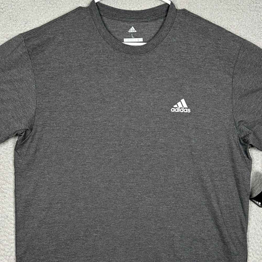 NEW Adidas Golf T-Shirt Mens Large Charcoal Grey Logo Crew Neck Short Sleeve Tee